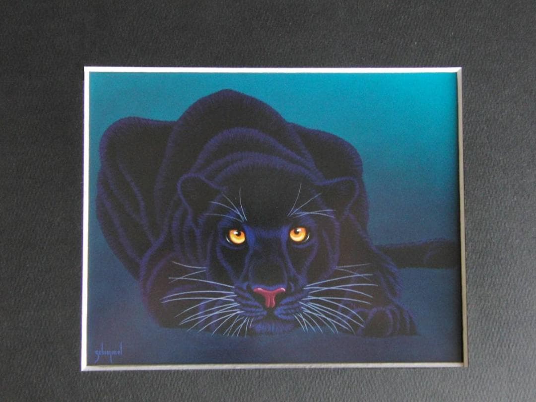 シム・シメール、【Night Prowl】、希少な額装用画集より、新品額装付