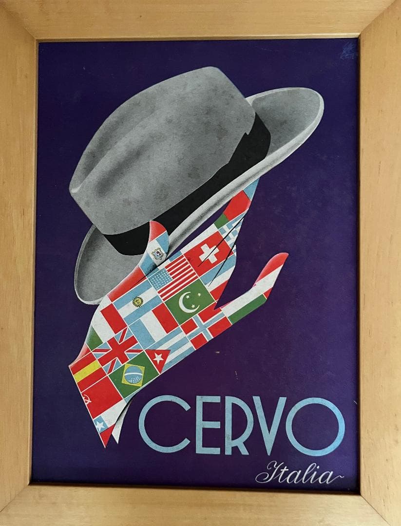 CERVO Italia 版画 額入　レトロアート