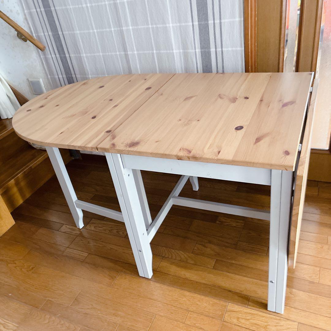 くめこ様リクエスト品】IKEA GAMLEBY ゲートレッグテーブル 伸縮式