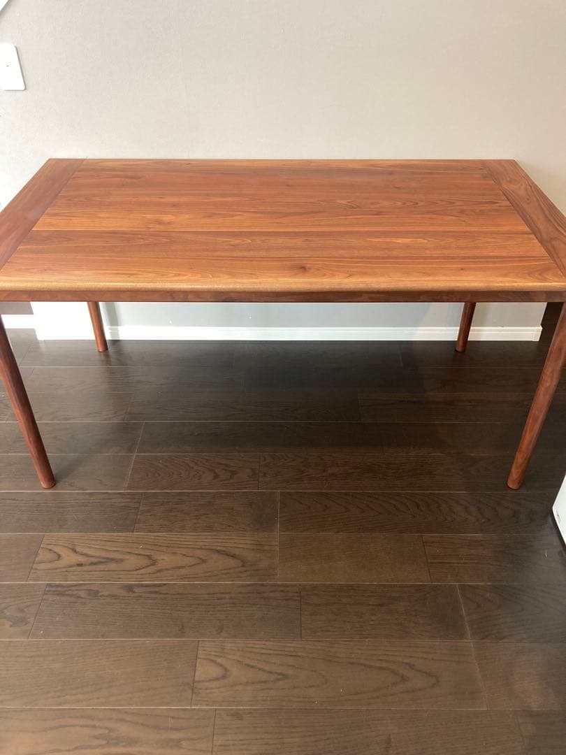 美品　宮崎椅子製作所　MMテーブル　ウォールナット無垢　オイル　丸脚