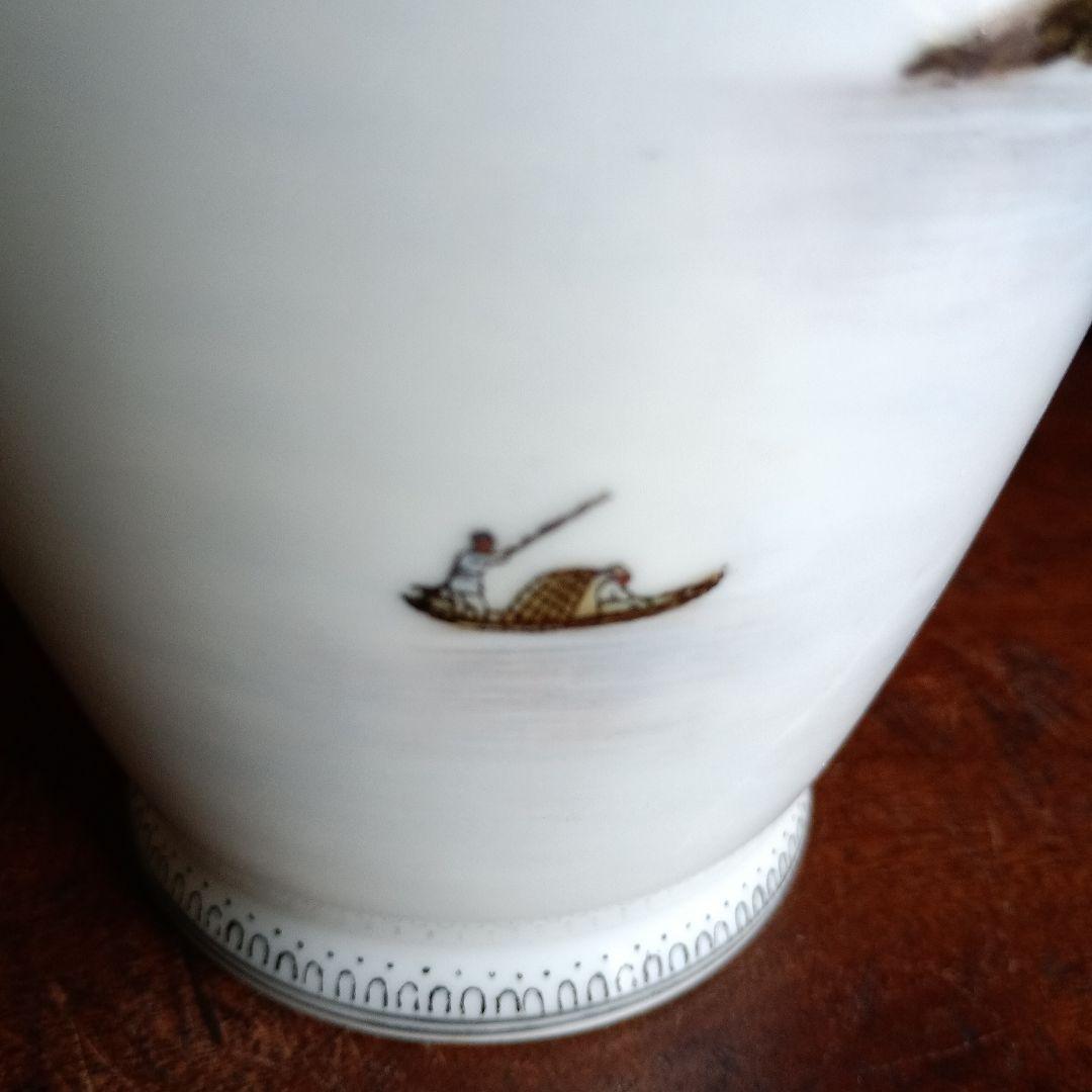 色絵　山水楼閣文　花瓶　景徳鎮