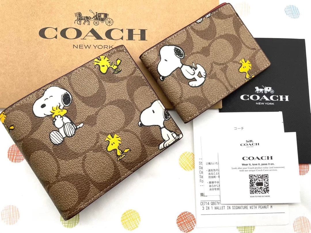 ★新品未使用★ COACH コーチ Lジップ カード ケーススヌーピー　財布