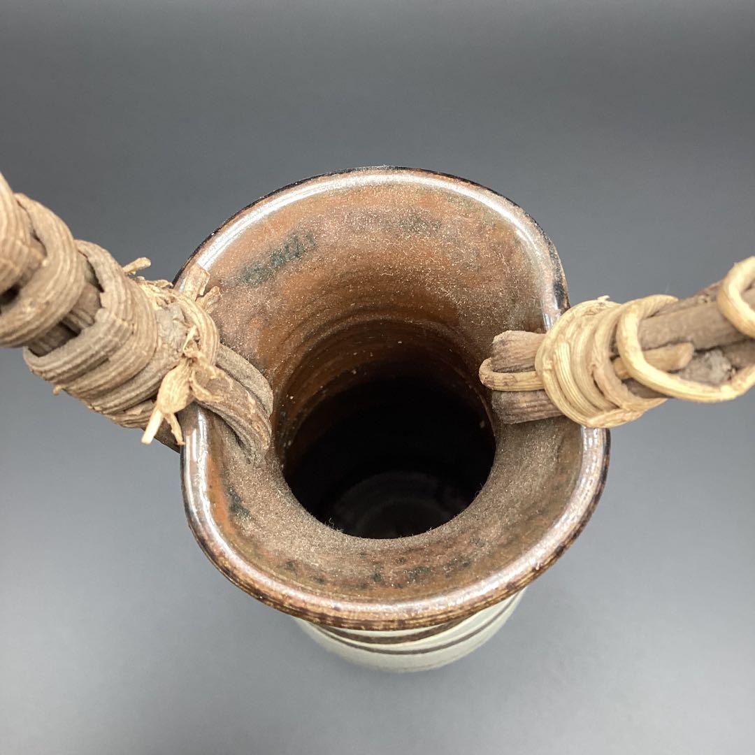 小石原焼　花入れ　つる手花入　箱無し