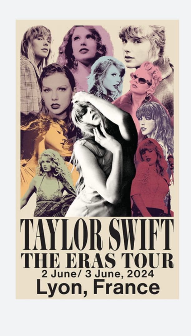 Taylor Swift The Eras Tour Poster Lyon,②