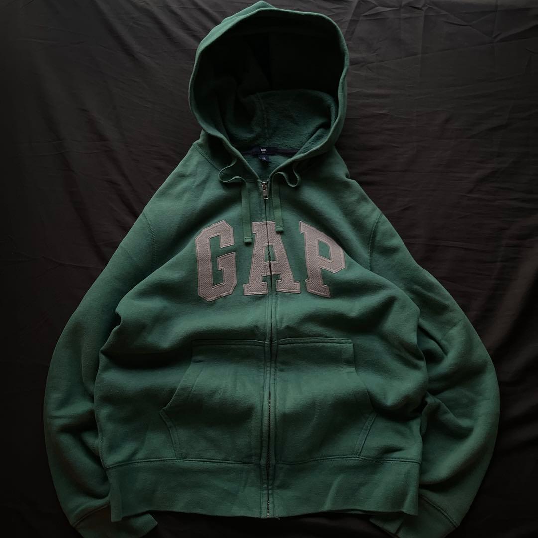 90's ~ OLD GAP ジップパーカー　グリーン　ストリート　y2k