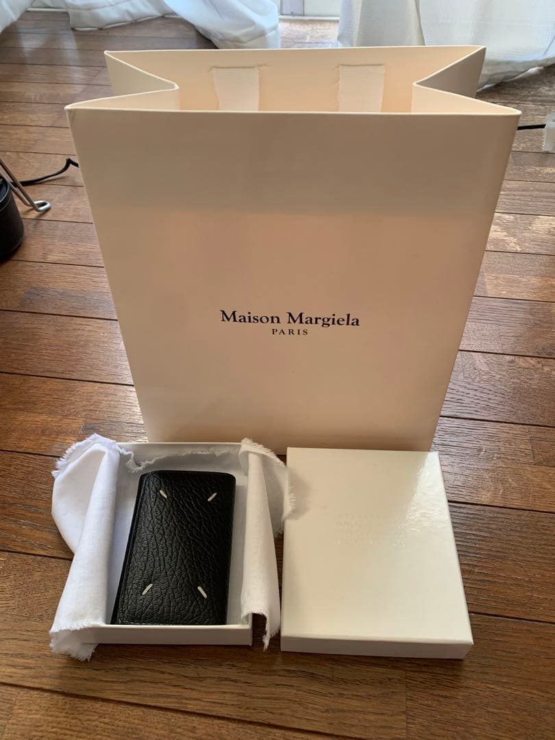 Maison Margiela4ステッチレザーキーケースブラック