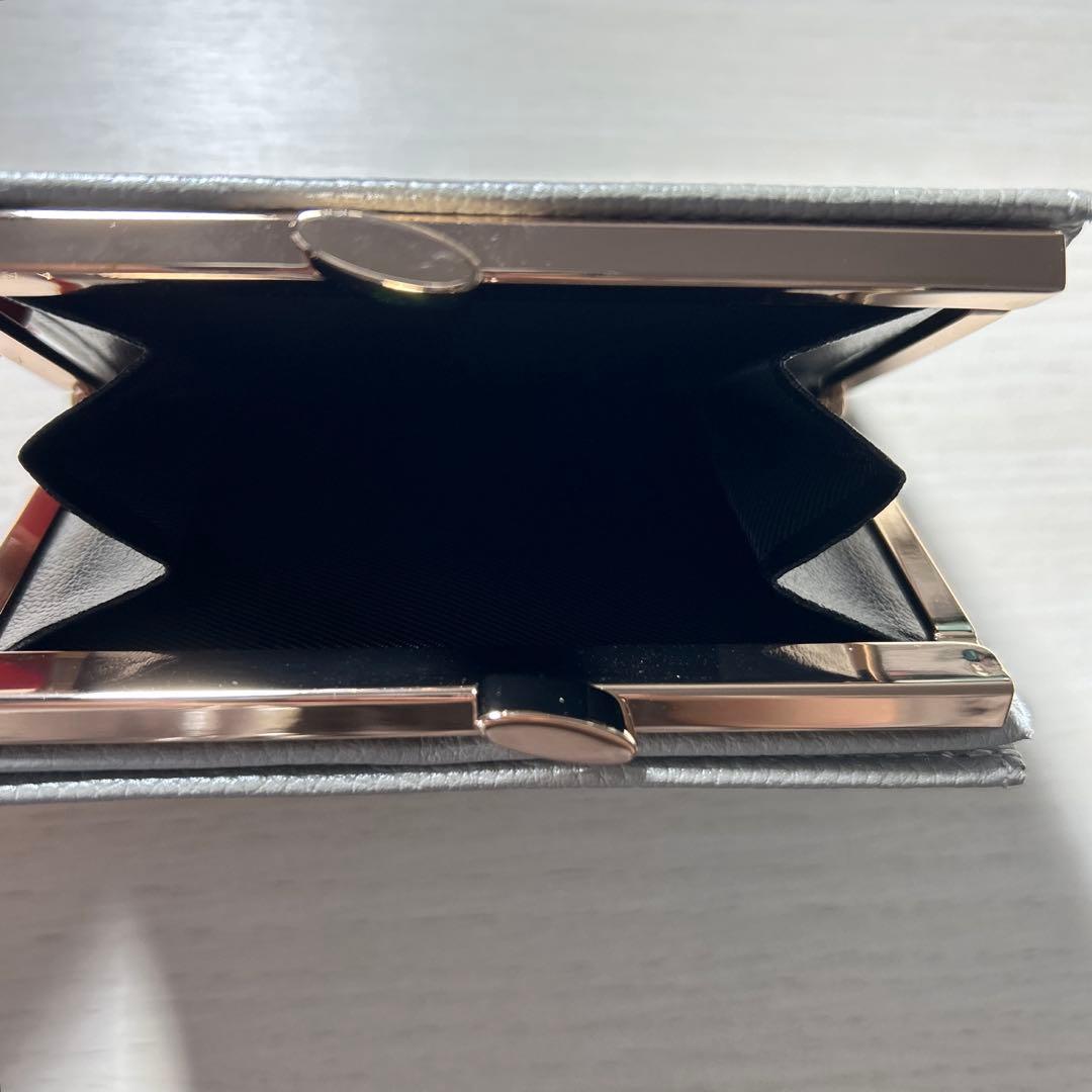 皇居財布 二つ折り がま口 シルバー