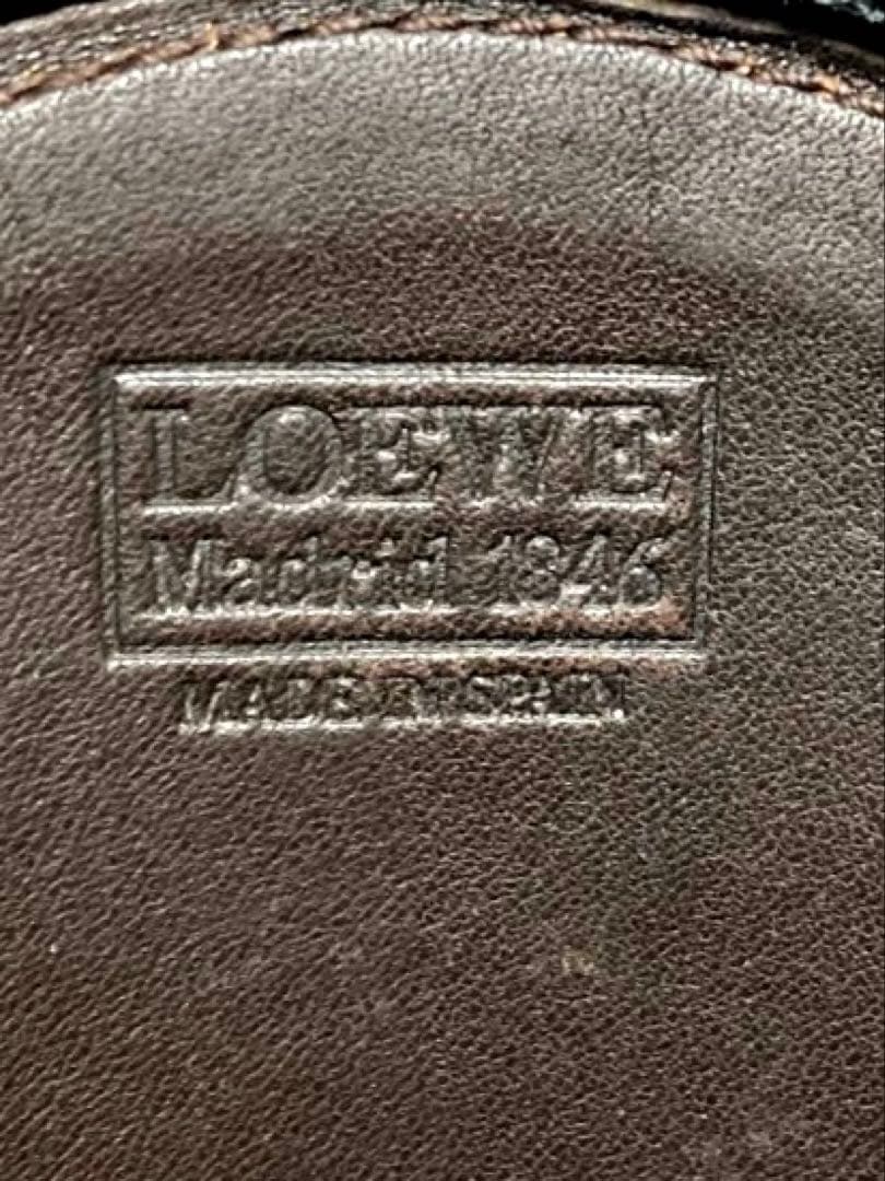 良品　ロエベ　ベラスケス　レザー　ラウンド　ケース　ミニポーチ