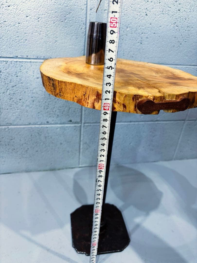 榧輪切りサイドテーブル　ナイトテーブル　コーヒーテーブル　観葉植物起き