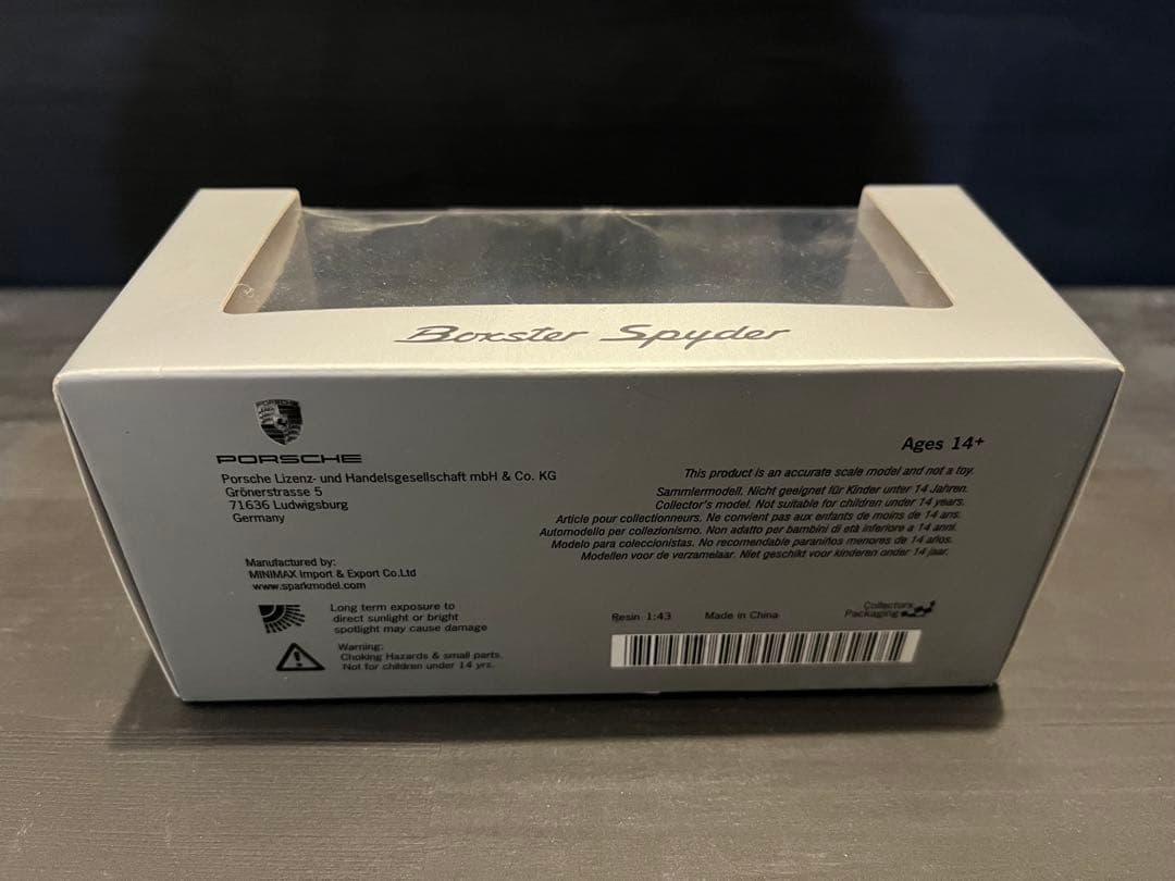 ポルシェ 981ボクスタースパイダー718ケイマン1/43ホワイト2000台限定