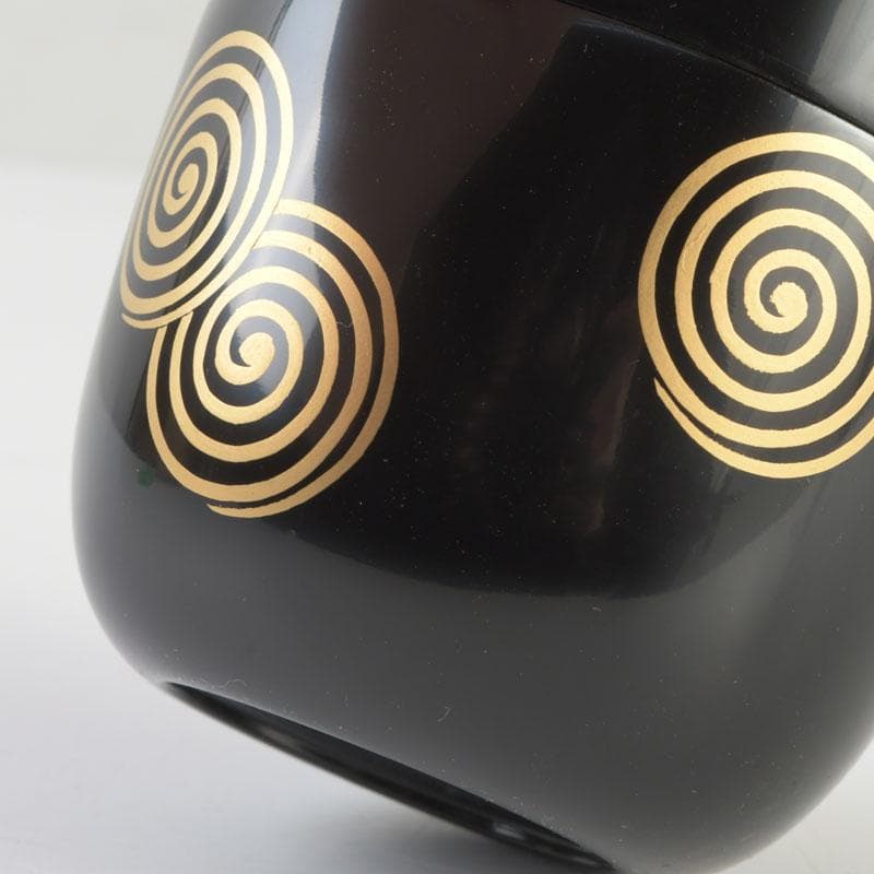 茶道具　坂下仙秀作　淡々斎好写　渦蒔絵　中棗　共箱　V　9834