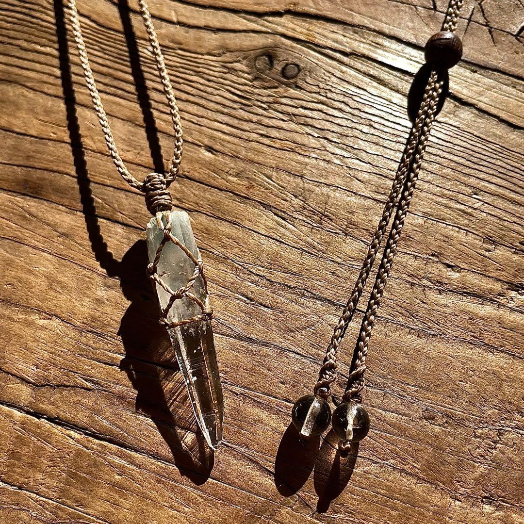 ヒマラヤ水晶 ガネッシュヒマール ＊ マクラメネックレス ペンダント 21