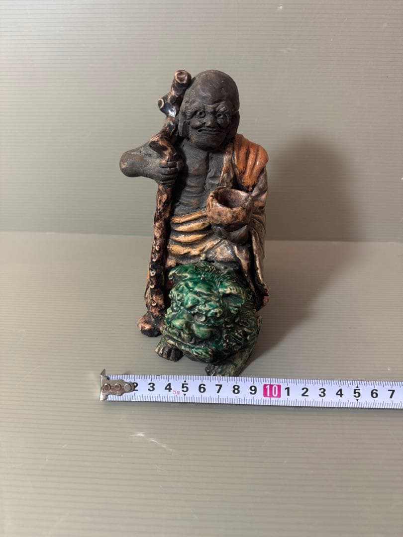 2719 時代物 人物 仙人青獅像　古美術 置物
