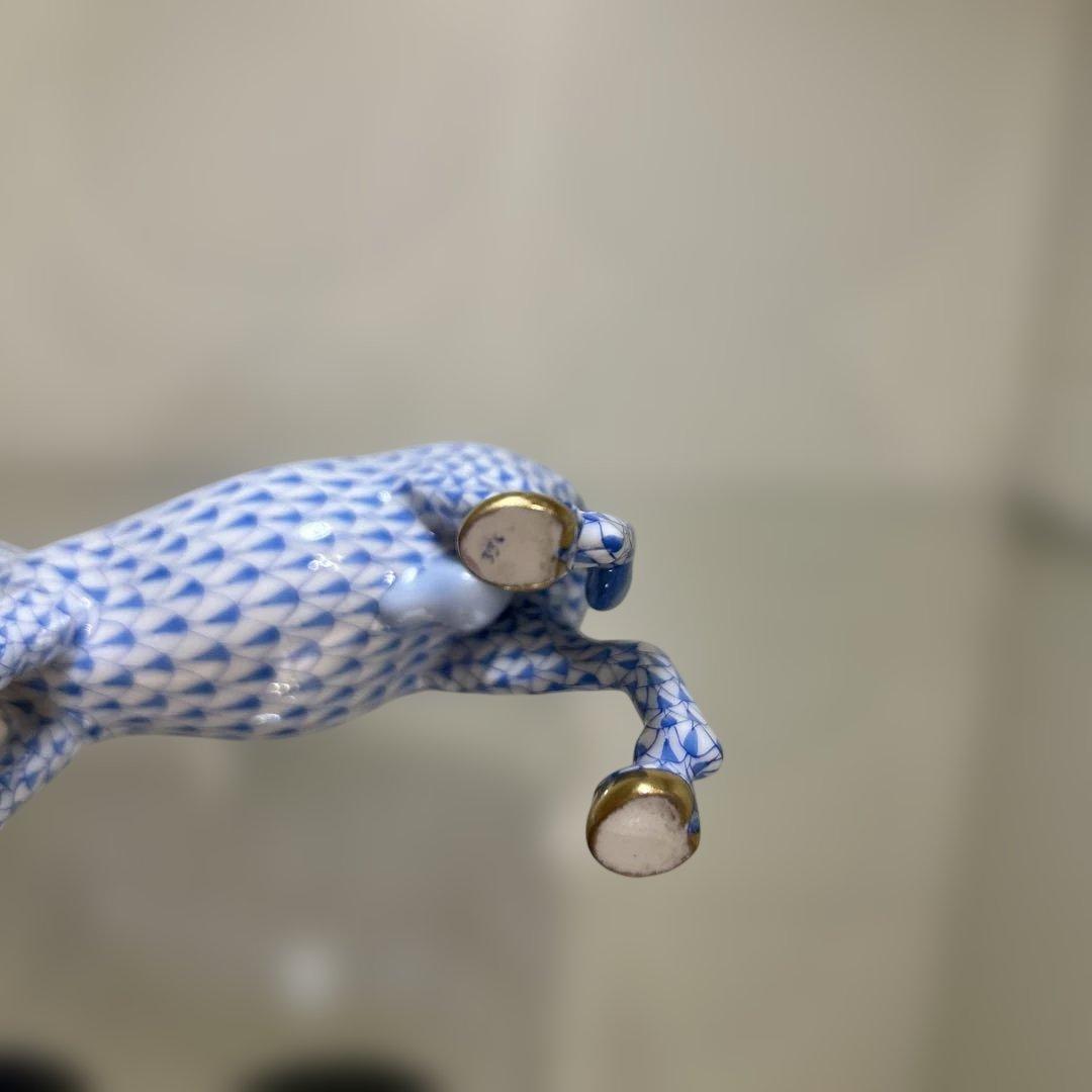 HEREND ヘレンド ロバの置物　フィギュリン 青　ブルー