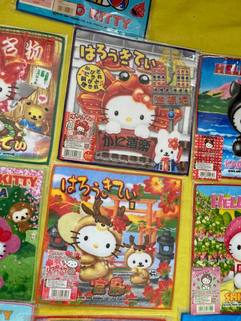 12345 ご当地‼️✳️キティタオルハンカチ‼️43枚✳️プチタオルサンリオ　レトロ