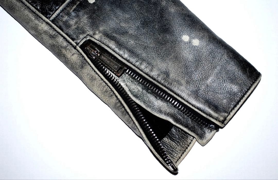 定価28万希少・新品・タグ付　袖レザーハイブリッド デニムジャケット サイズ44