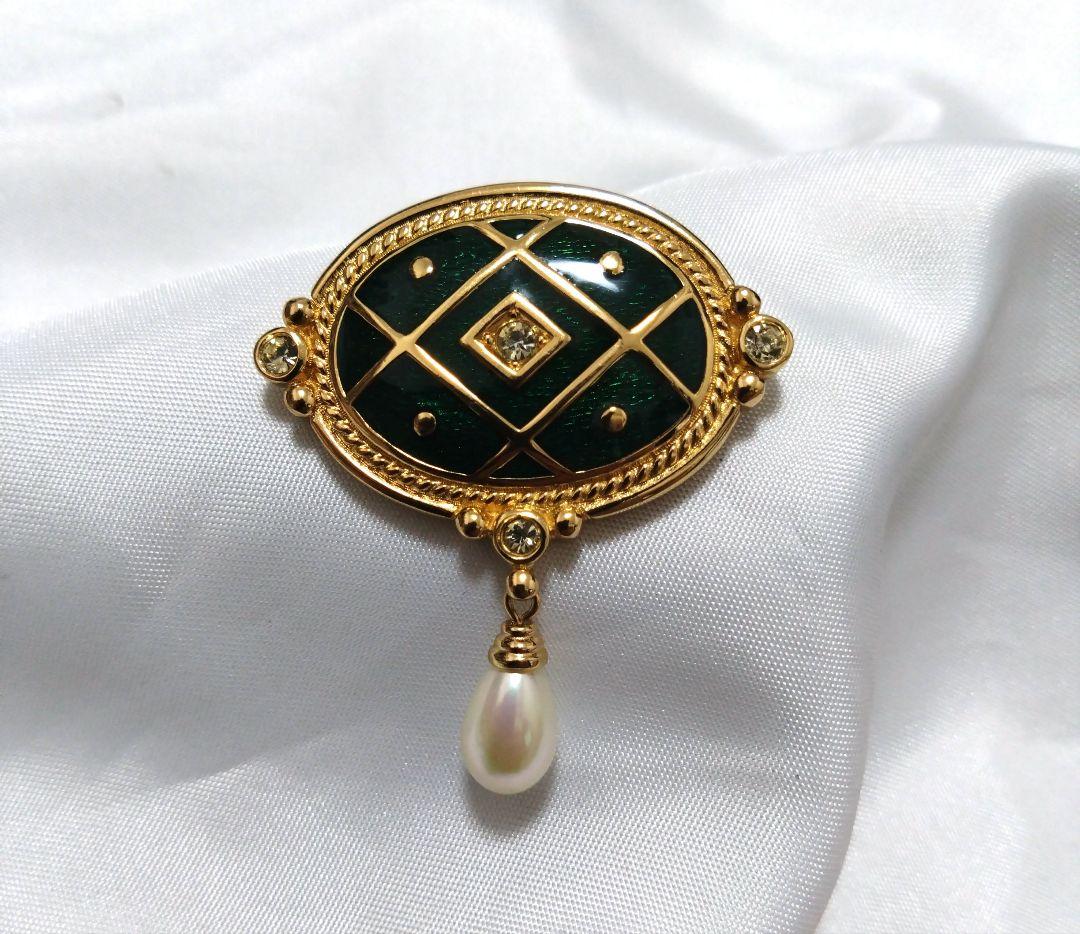 超希少　ヴィンテージ　BURBERRY　パール　ブローチ