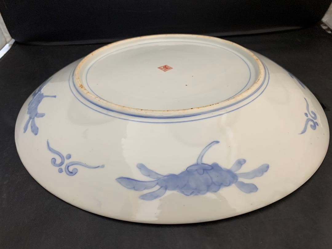 古伊万里　富士山　色絵金彩　大皿　約直径40㎝