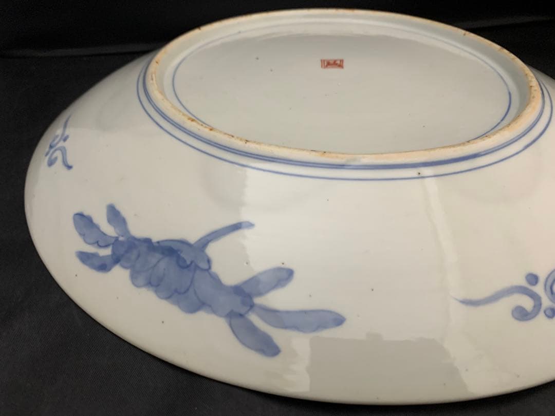 古伊万里　富士山　色絵金彩　大皿　約直径40㎝