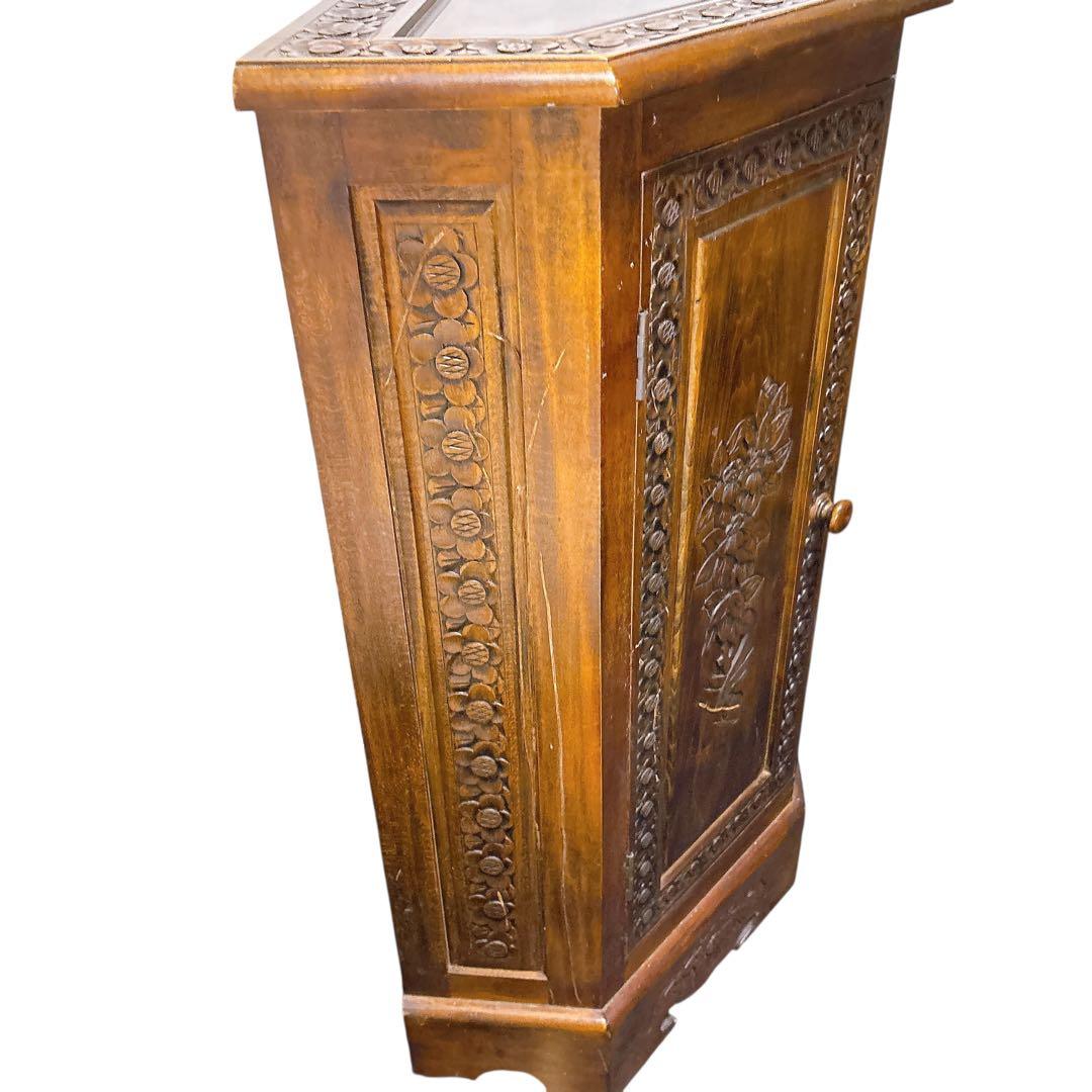 アンティーク　彫刻 チェスト 引き出し 4段 サイドボード キャビネット モダン