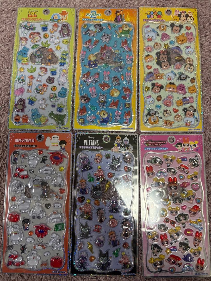 プチドロップステッカー　ディズニー　6シートセット