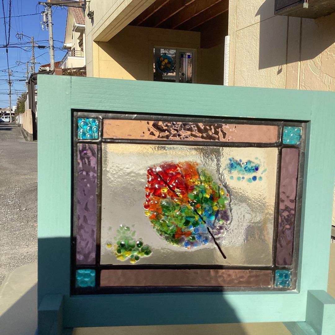 ステンドグラスミニパネルFPリーフ(1439)