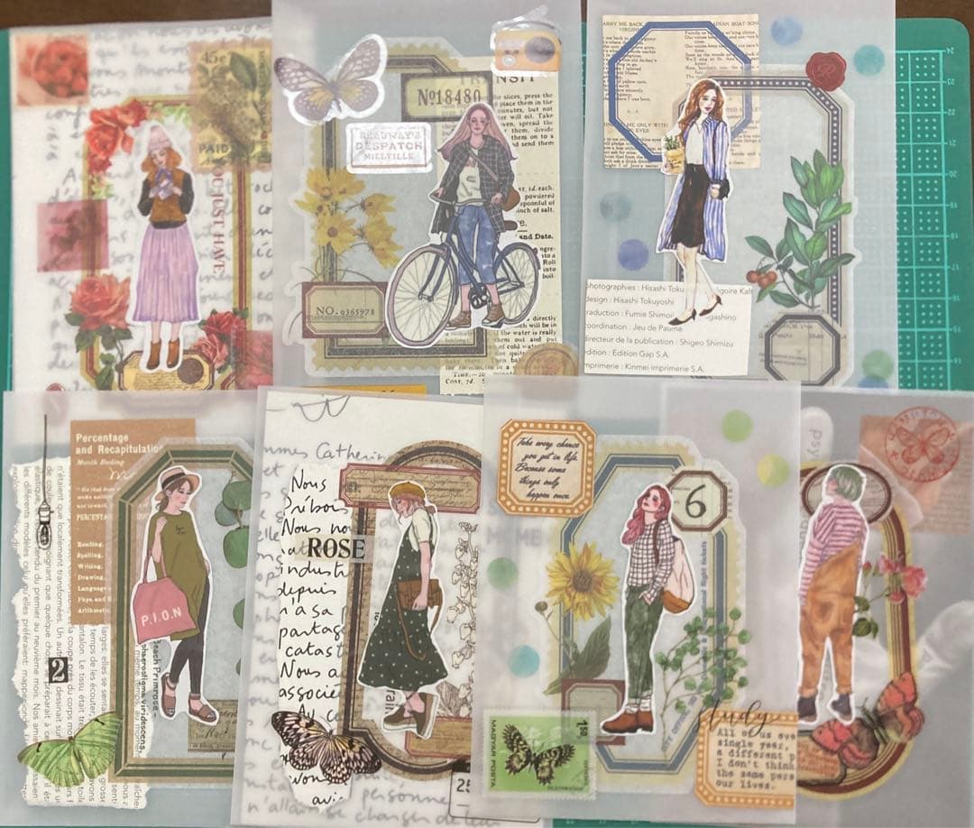 コラージュ  トレーシングペーパー 平袋  ７枚  女の子がかわいいです