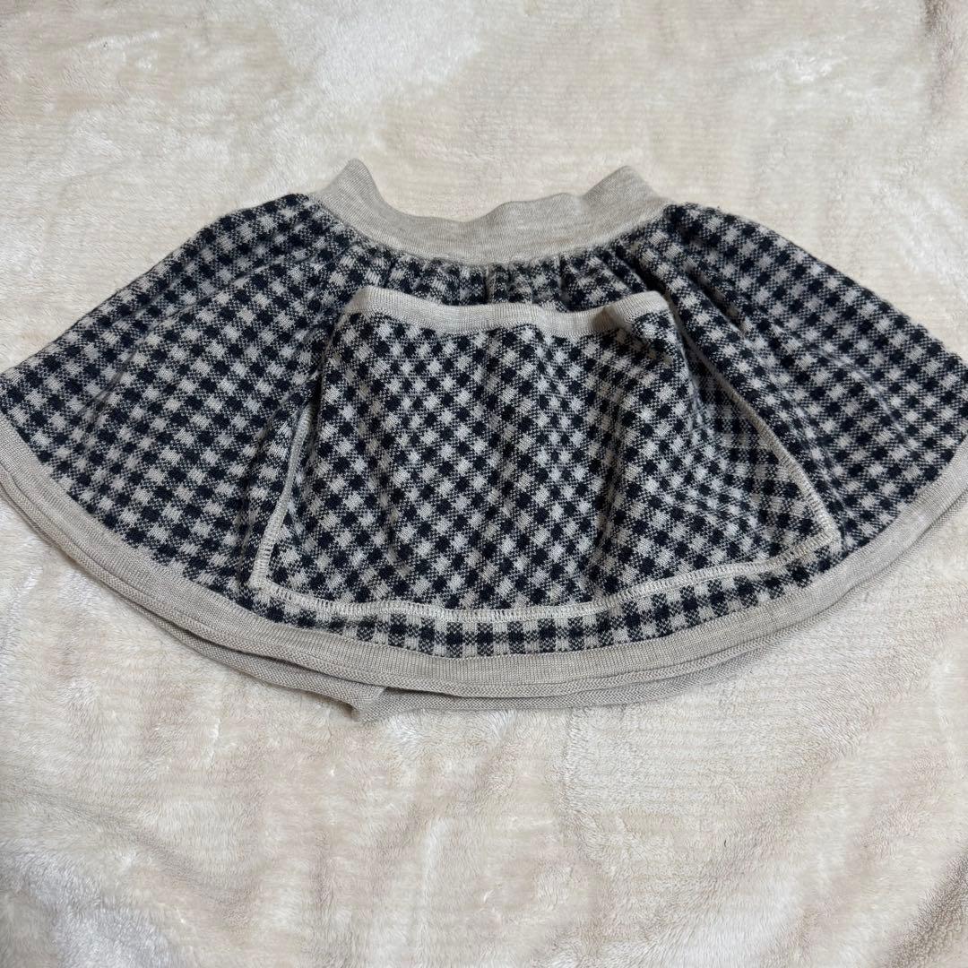 SOOR PLOOM チェックニットスカート 6Y