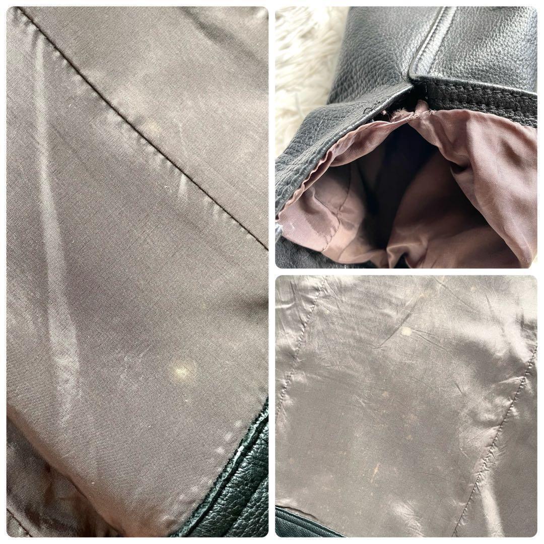 Lee×FREAK'S STORE トラッカージャケット カウレザー 黒 M