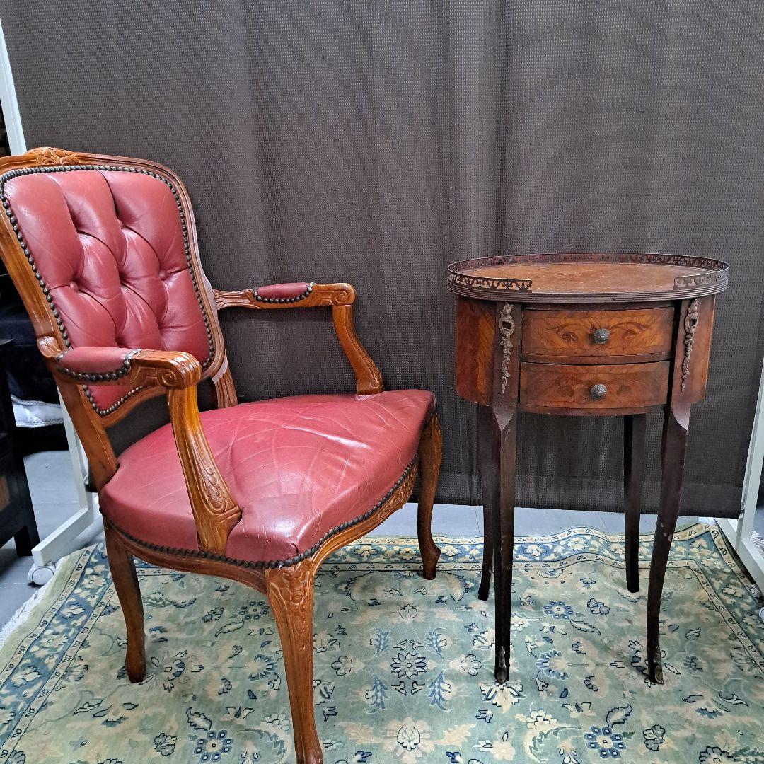 アンティークマリネール調 陶板象嵌 サイドテーブル コンソール 飾り棚 猫脚