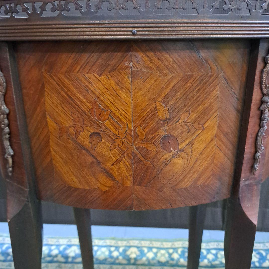 アンティークマリネール調 陶板象嵌 サイドテーブル コンソール 飾り棚 猫脚