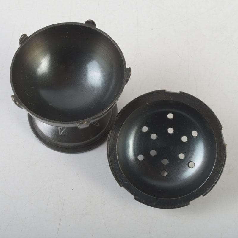 茶道具　唐銅風炉師　藤井宗喜作　唐銅　古銅写　火舎蓋置　共箱　V　9609