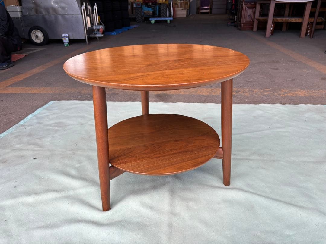 カンディハウス KAMUY 丸テーブル ナラ材 ブラウン 58センチ