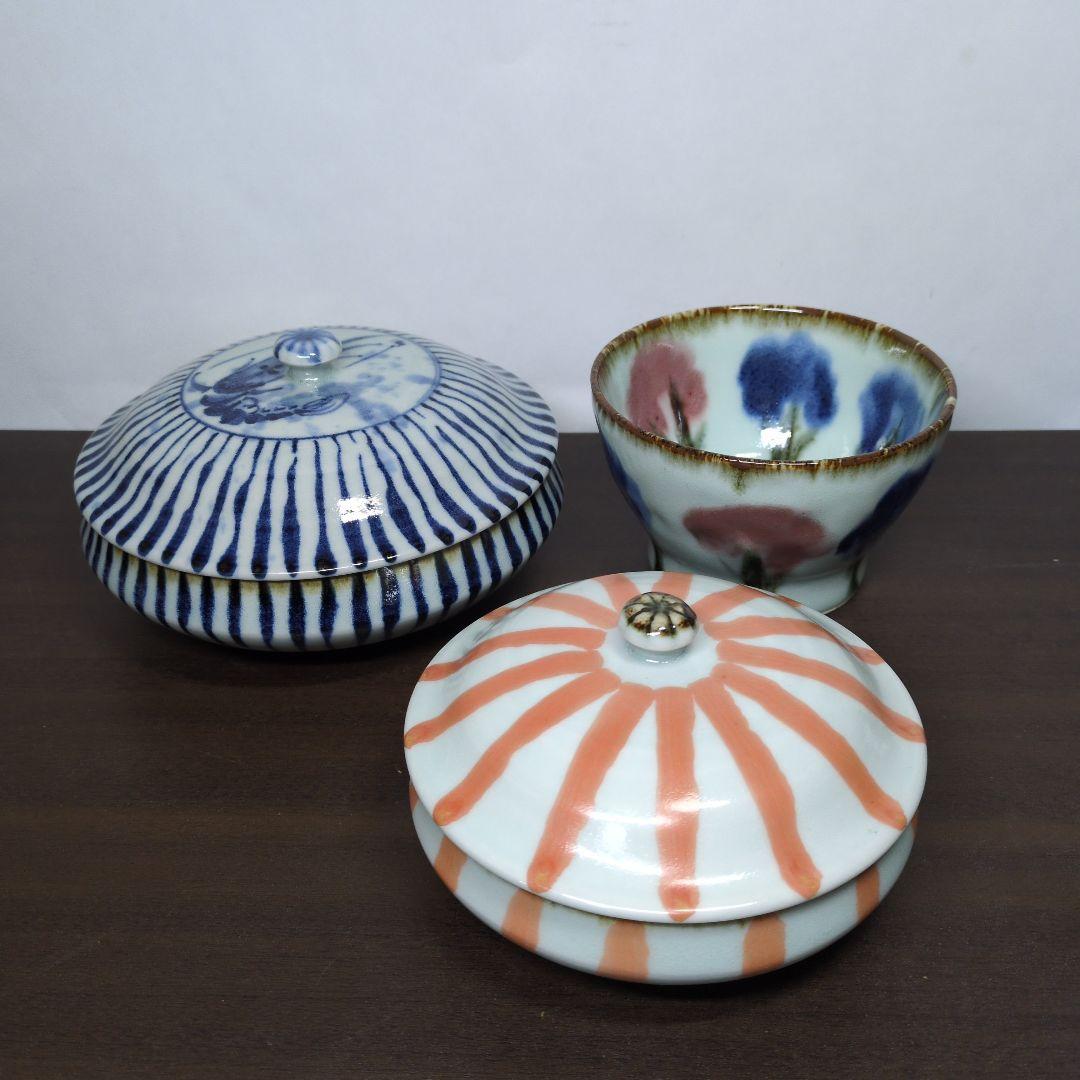 d*7様 斉山窯 太田恵 作 色絵 丼＆蓋物 2点 セット