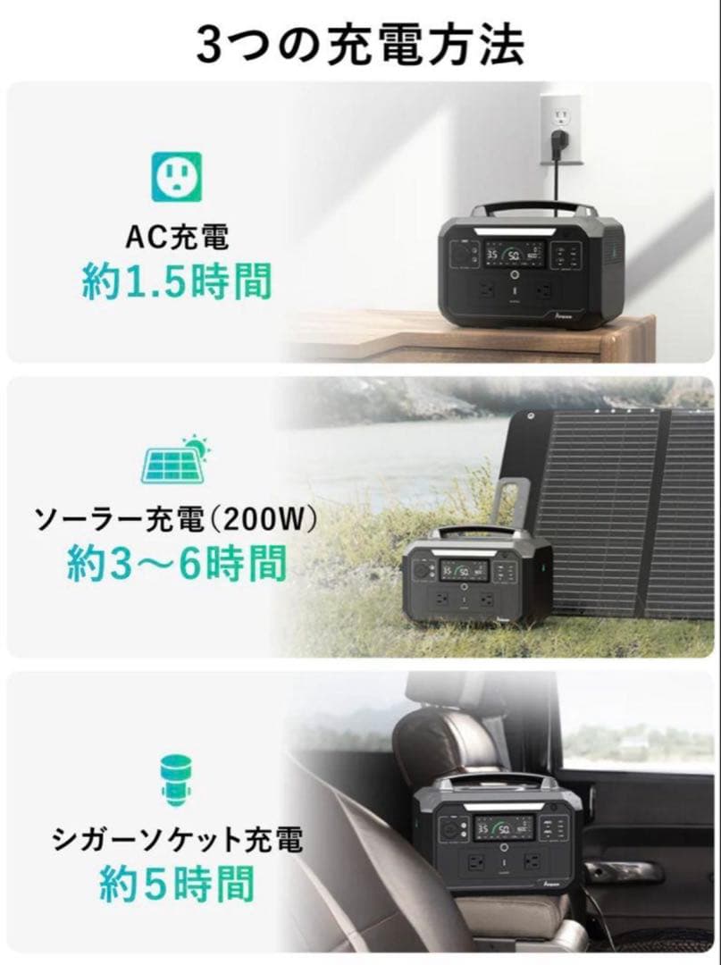 D*O様 Ampace Andes 600Pro ポータブル電源出力600W容量