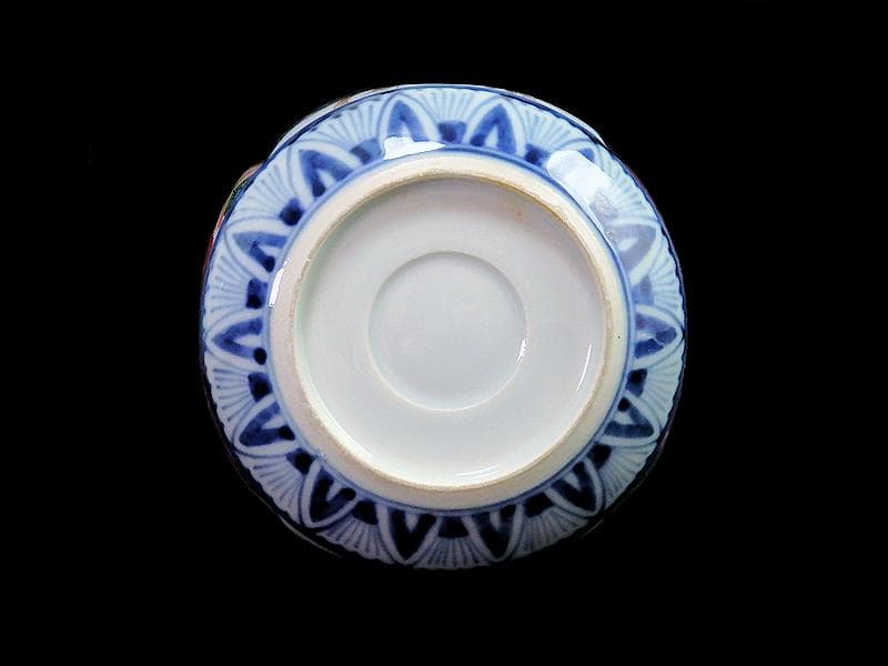 大聖寺伊万里　染錦　逆蛸に松竹梅　金唐草の図　変形向付　N1013AS-fbms