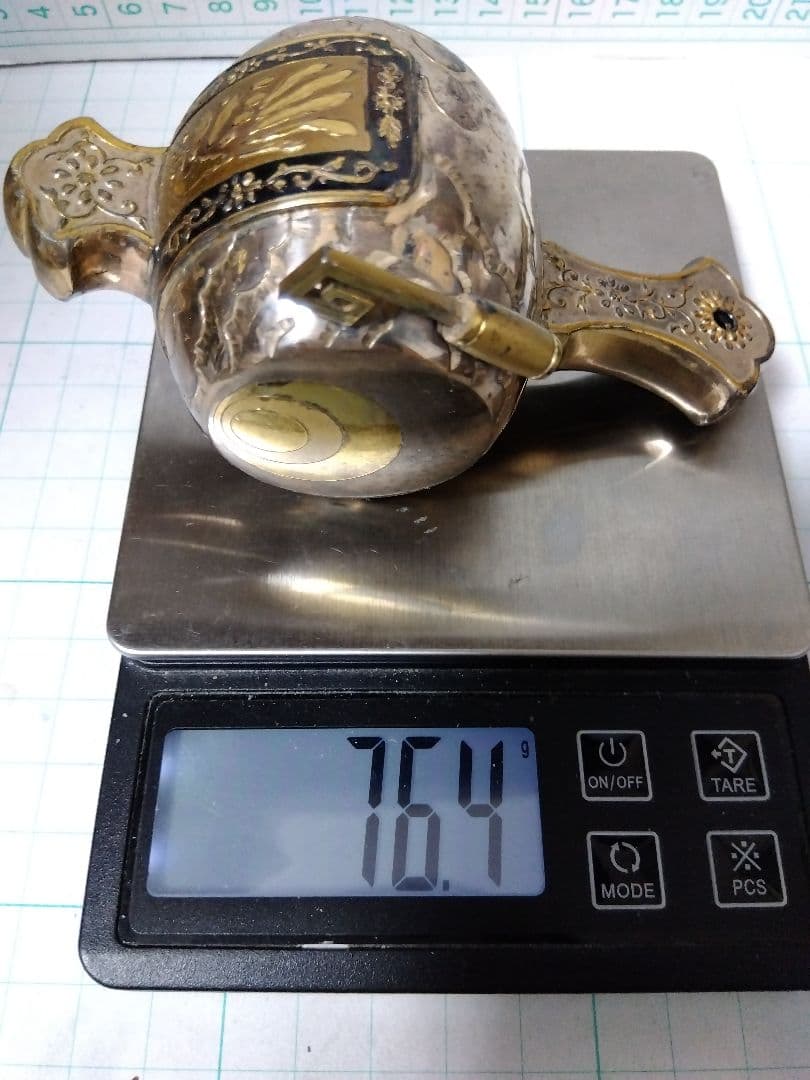 【銀製 76.4g】買取店で銀製鑑定済み、打ち出の小槌 置物 工芸品