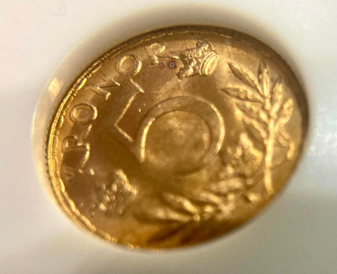 ★★★★やっちゃん★★★★1920年スウェーデン5クローナ金貨★MS65