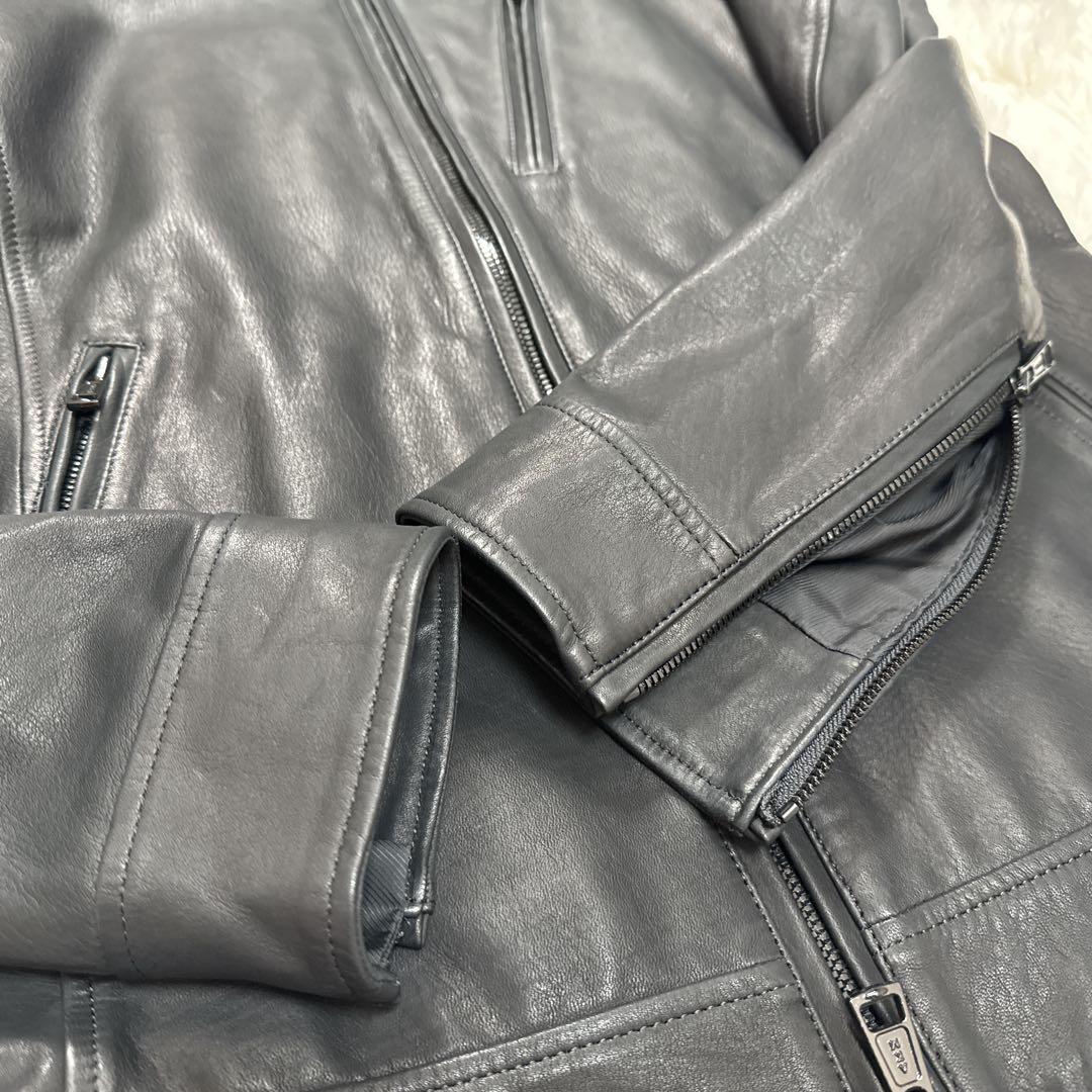 すずたろー 様 AKM シングル レザージャケット ダイヤキルト L WJK.