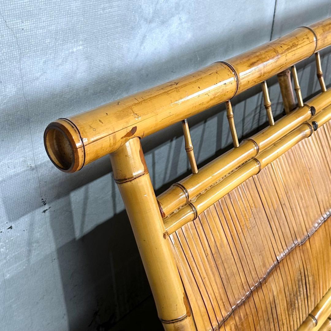 ✿伝統工芸✿ 和風竹家具 “梅里竹芸” 3人掛けソファ アジアン家具　長椅子