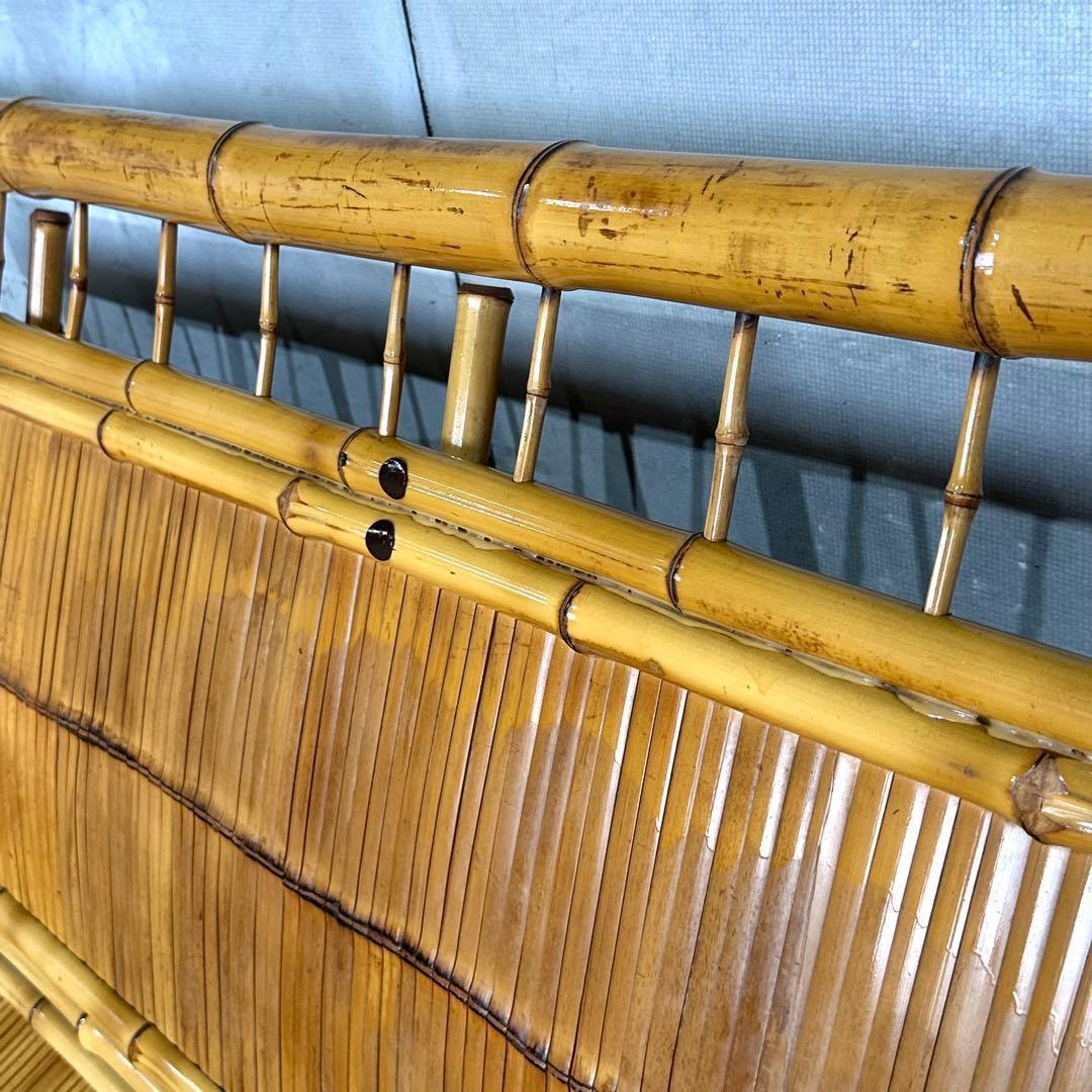 ✿伝統工芸✿ 和風竹家具 “梅里竹芸” 3人掛けソファ アジアン家具　長椅子