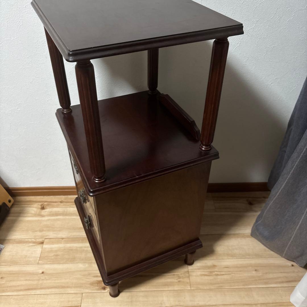 アヤノクラフト　3段引き出し付き　アンティーク　サイドテーブル　木製　最安値