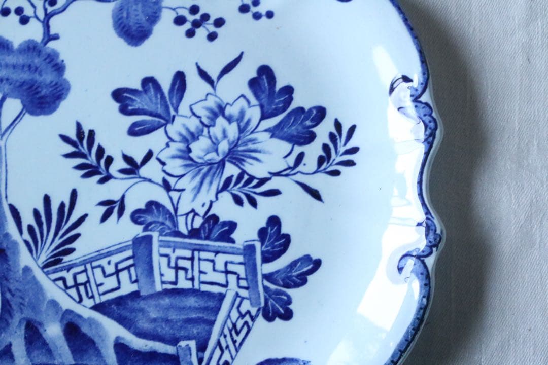 フランス　アンティーク　creil montereau ペールブルー　オランダ