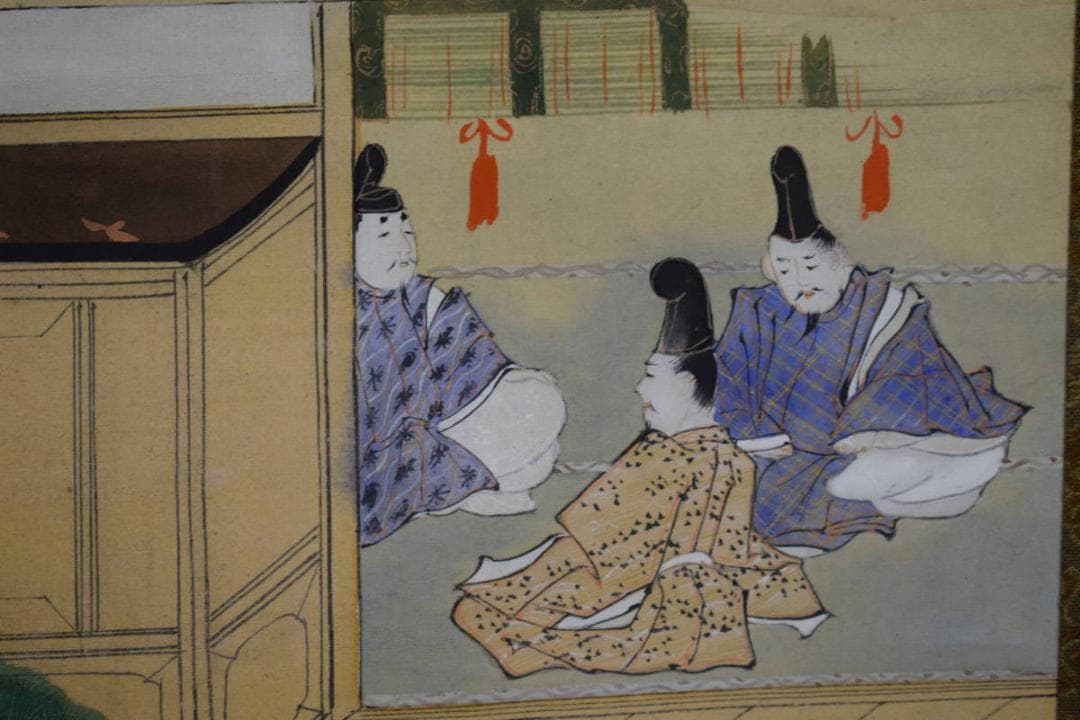 模写/土佐光貞/宮中美人画/絹表装/布袋屋掛軸HF-791