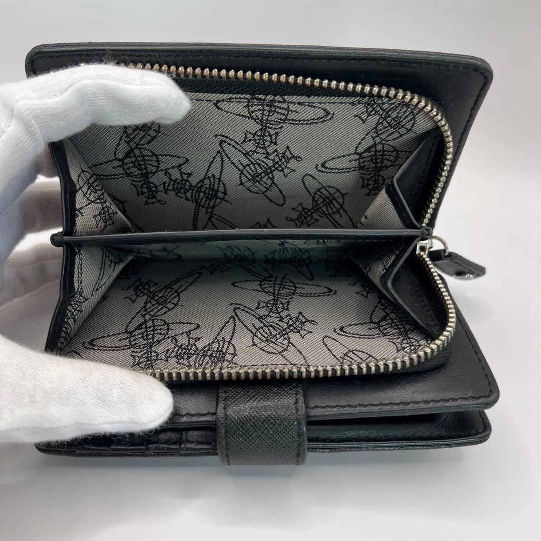 vivienne westwood 二つ折り財布　ディアマンテ　ハート　ブラック
