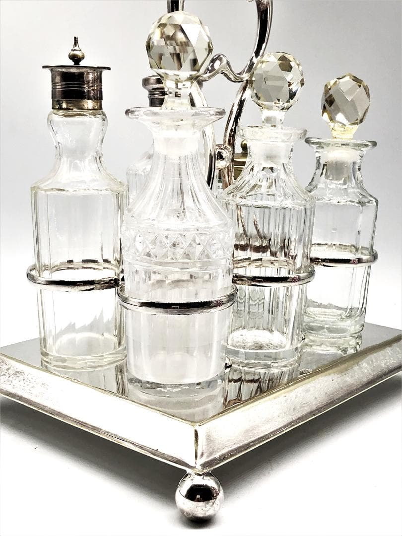 【 1900年ドイツ製　卓上セット 】　ガラス瓶/調味料ボトル