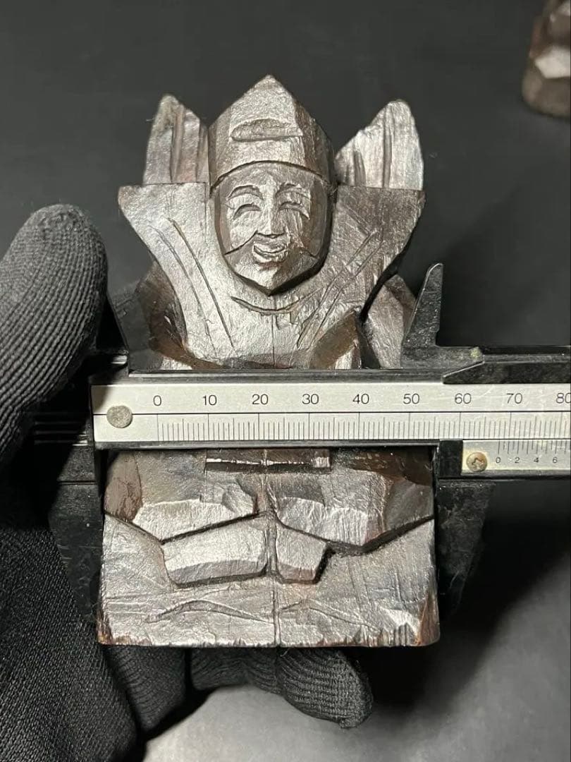 時代物 木彫 恵比寿大黒 一対｜縁起物 商売繁盛 福神 置物◎古道具庵々