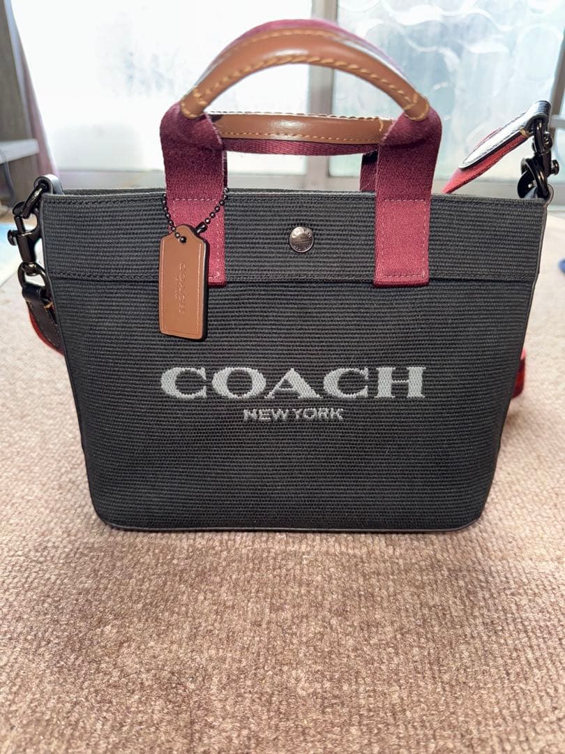 COACH ショルダーバッグ ブラック/バーガンディ