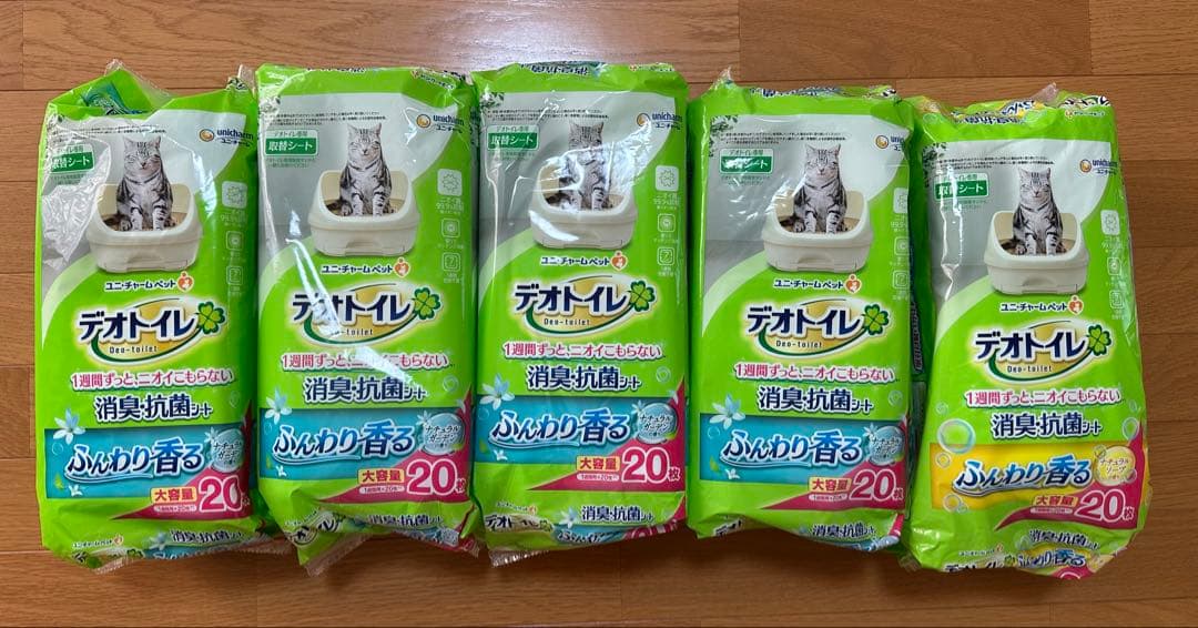 デオトイレ 消臭・抗菌シート 20枚入り 5袋セット