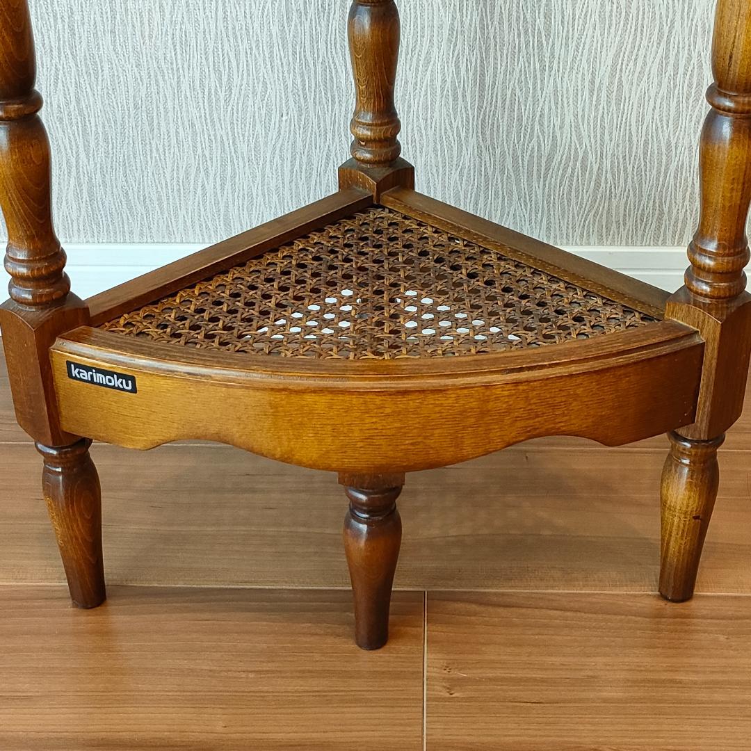 〈美品〉カリモク　コーナーラック　コロニアル　フラワースタンド